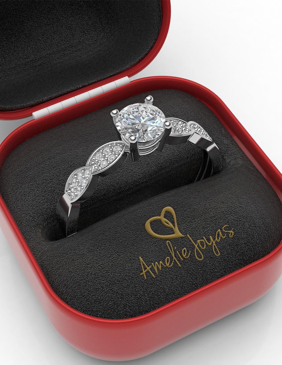Anillo de compromiso de oro 14 k 4