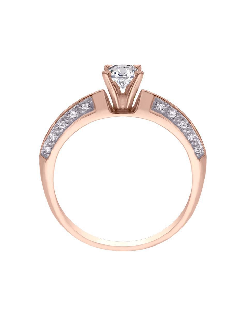 Solitario de oro 14 k Genova diamante 2