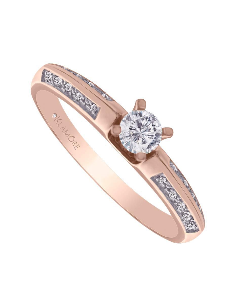Solitario de oro 14 k Genova diamante 4
