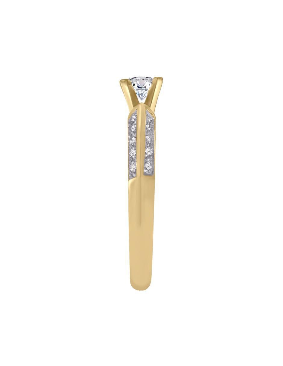 Solitario de oro 14 k klamore diamante