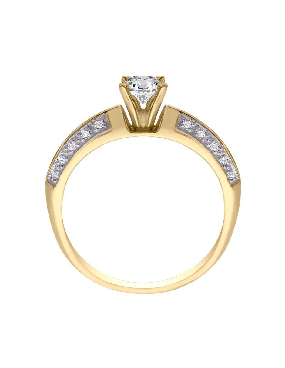 Solitario de oro 14 k klamore diamante