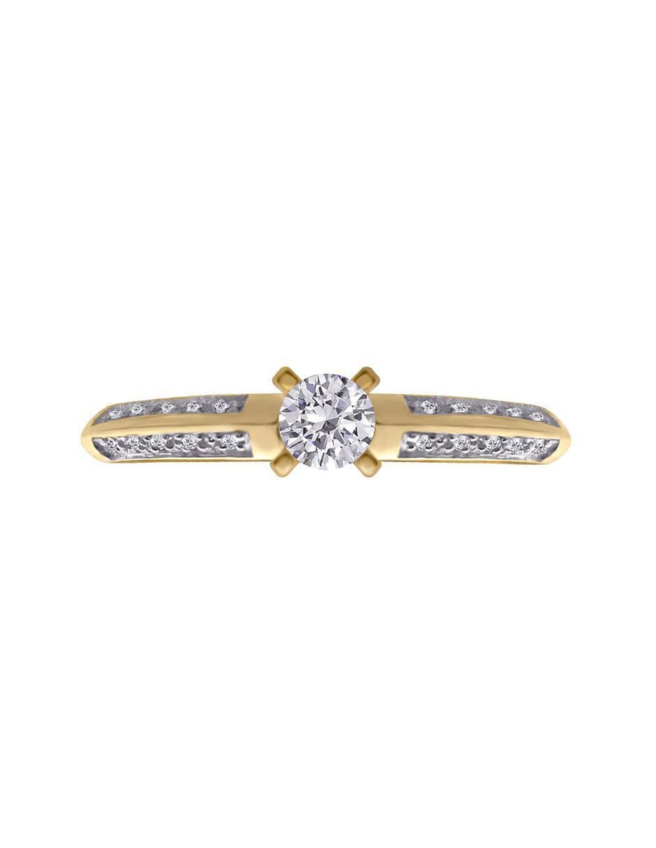 Solitario de oro 14 k Genova diamante