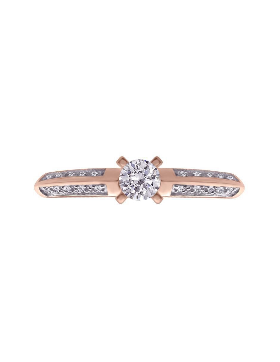 Solitario de oro 14 k Genova diamante