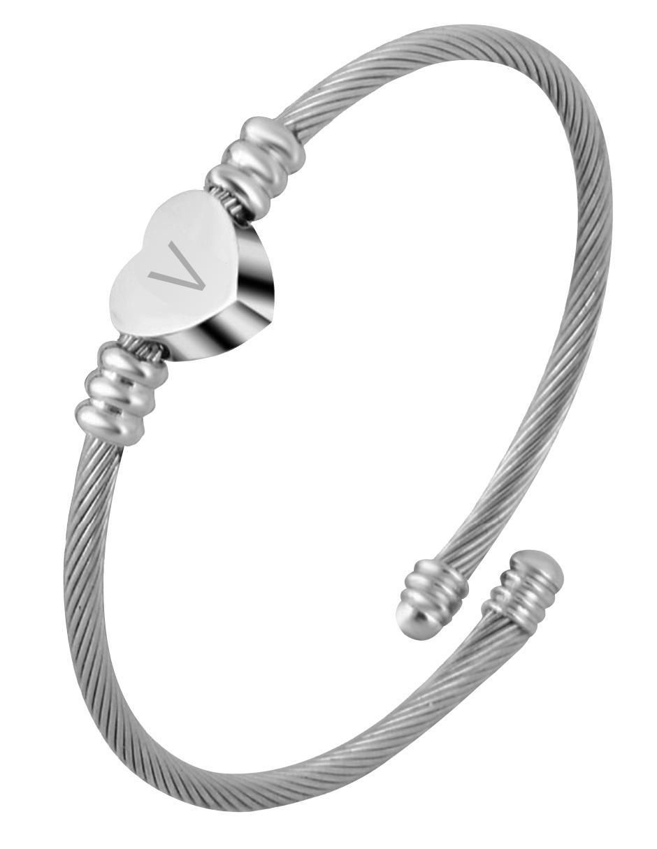 Pulsera de acero inoxidable con letra 5