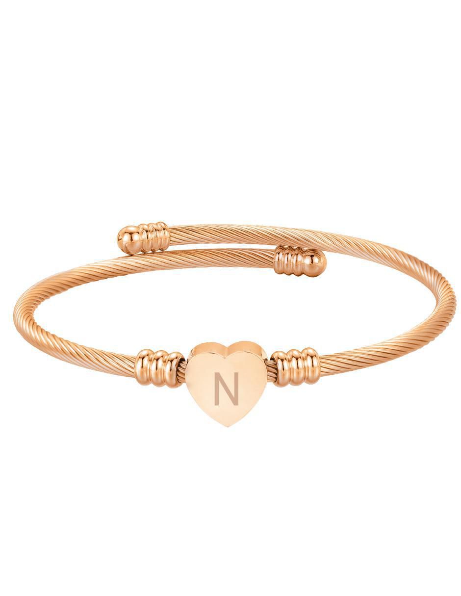 Pulsera de acero inoxidable con letra