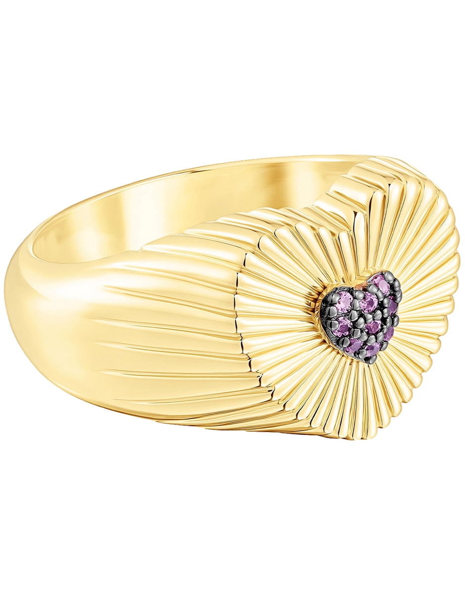 Anillo de corazón Iris motif P 925 de plata vermeil brillante 2