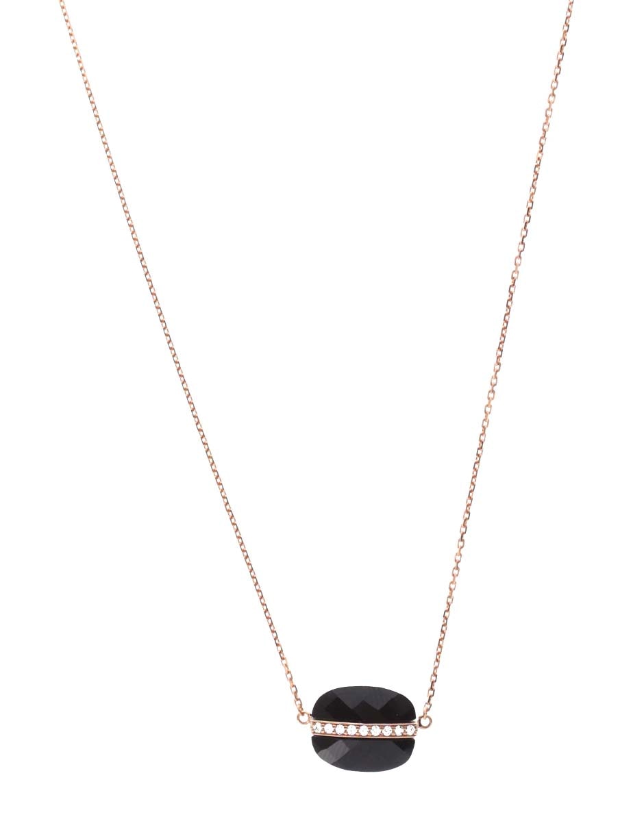 Collar ovalado de oro rosa 18 K