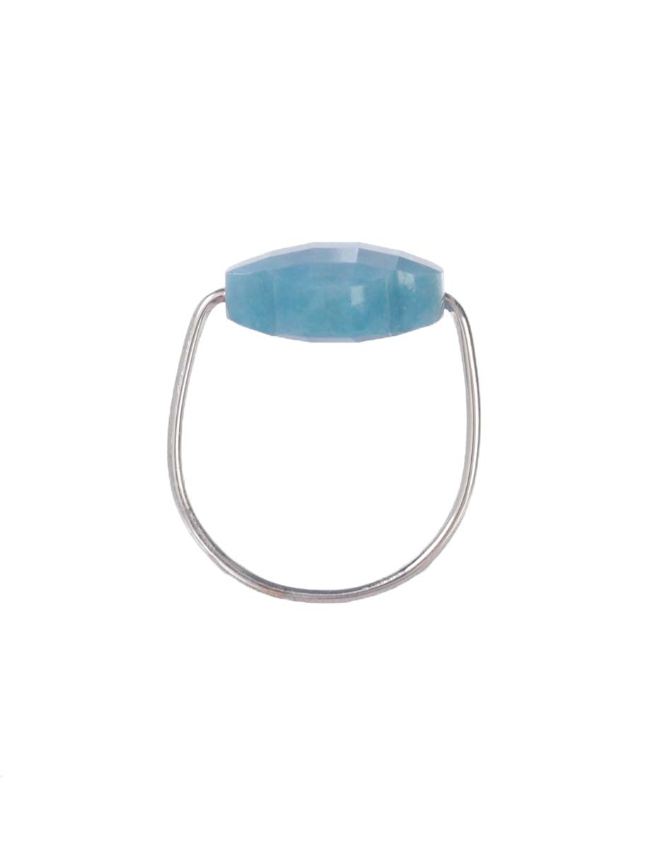 Anillo de trébol 18 k de oro blanco cuarzo brillante 2