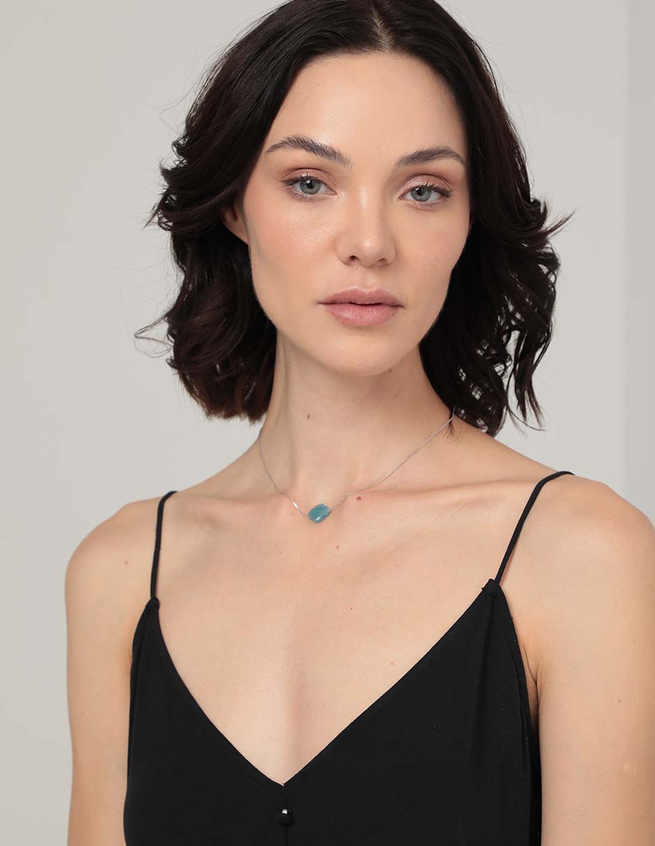 Collar de trébol de oro blanco 18 K 3