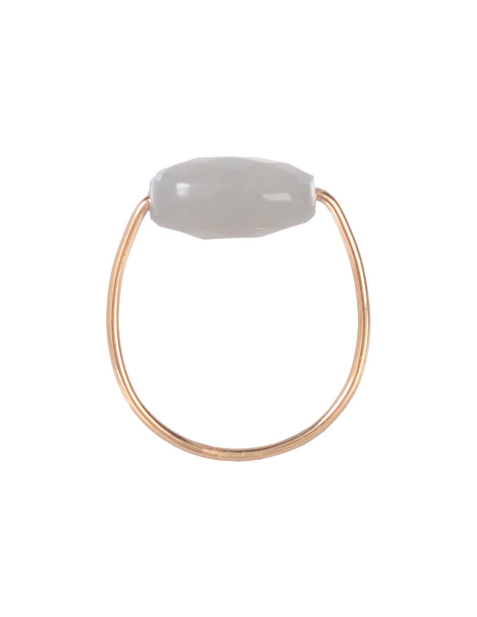 Anillo ovalado Victoria 18 k de oro amarillo piedra lunar brillante 2