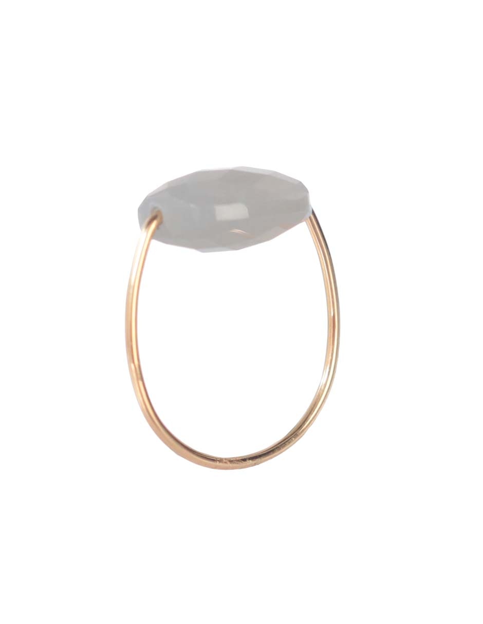 Anillo ovalado Victoria 18 k de oro amarillo piedra lunar brillante 3