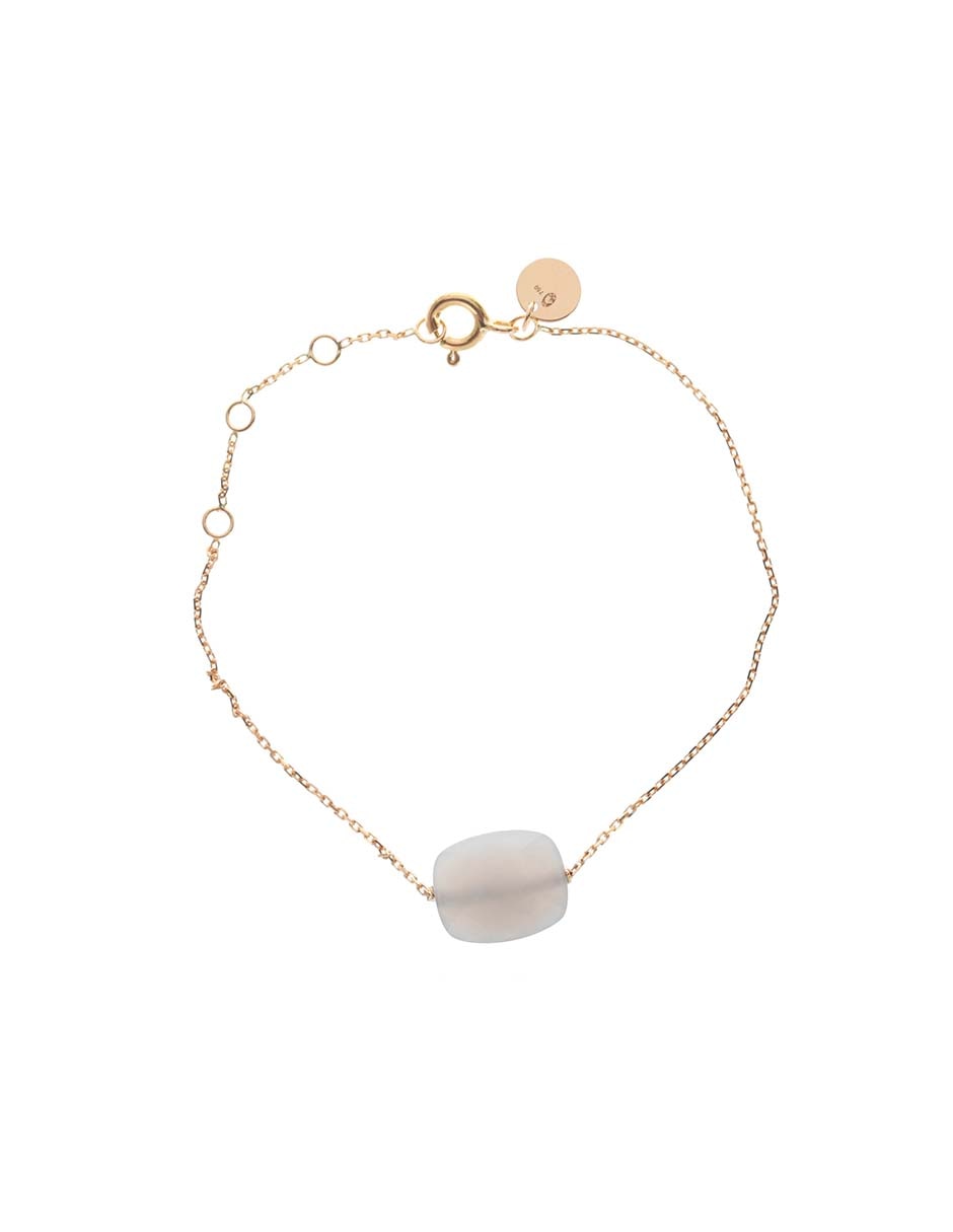 Pulsera de oro amarillo con piedra lunar 18 k