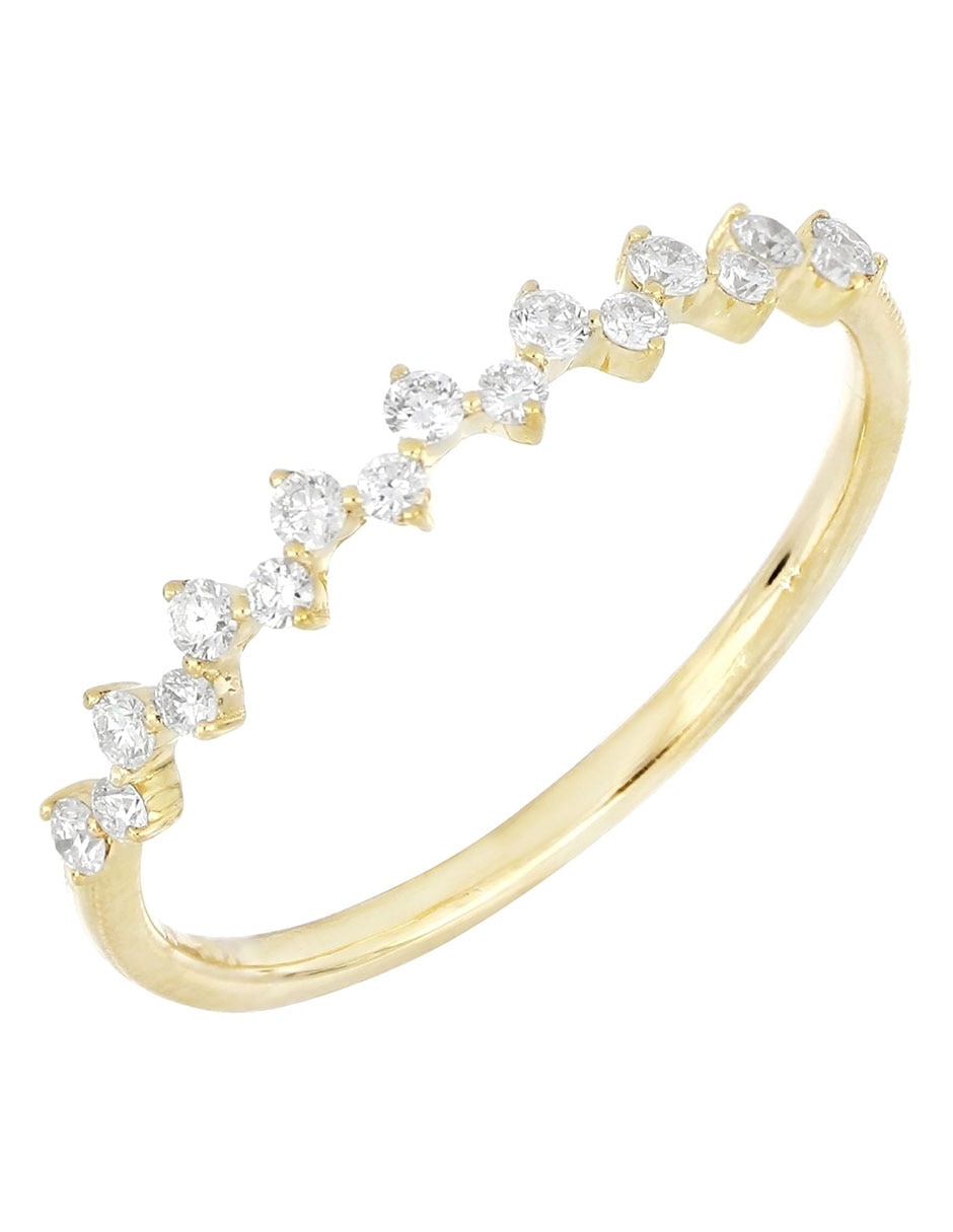 Anillo 18 k de oro diamante pavé