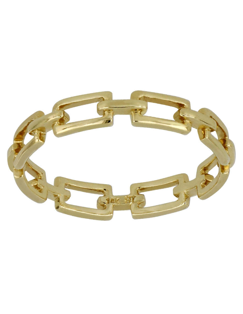 Anillo 14 k de oro brillante
