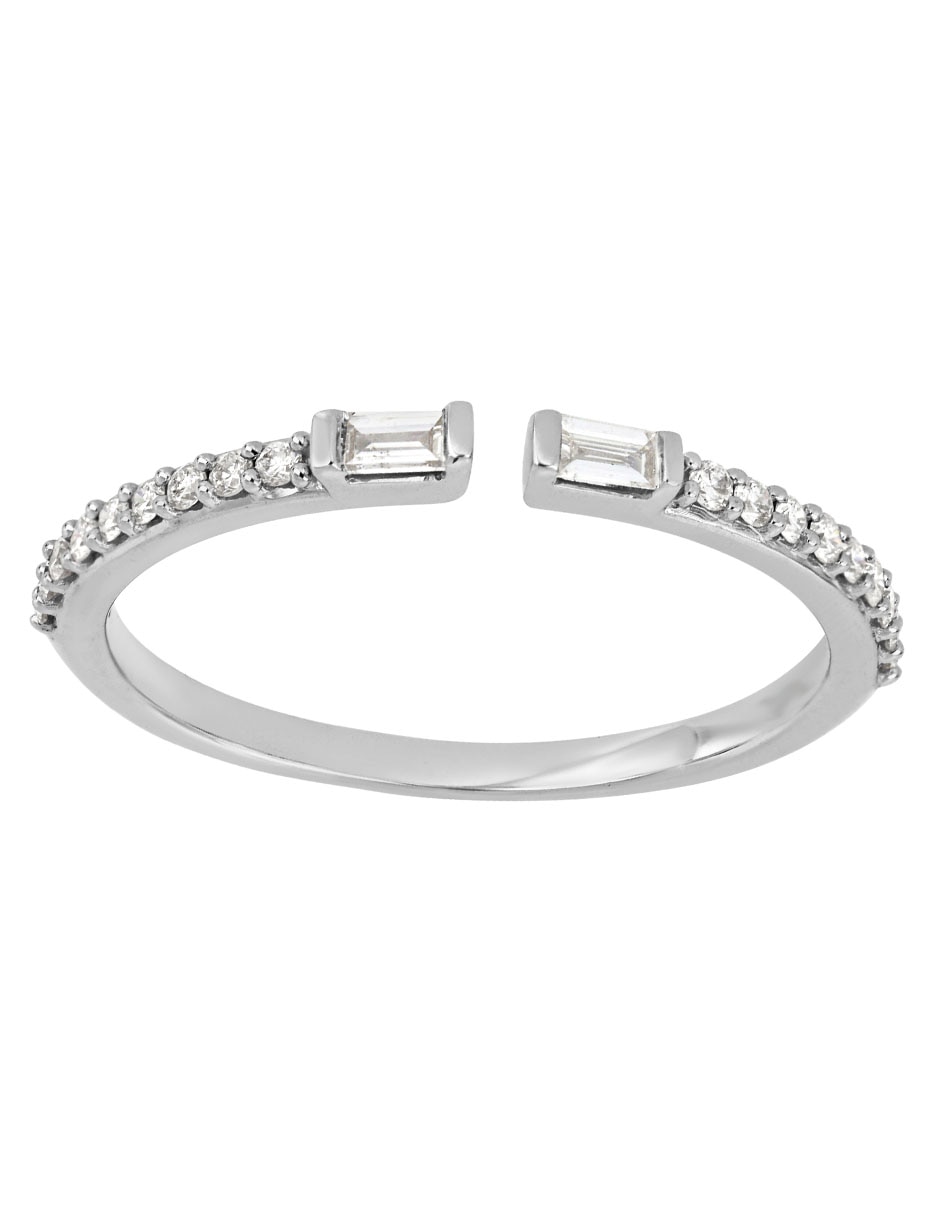 Anillo 18 k de oro blanco diamante brillante Anillo 18 k de oro blanco diamante brillante