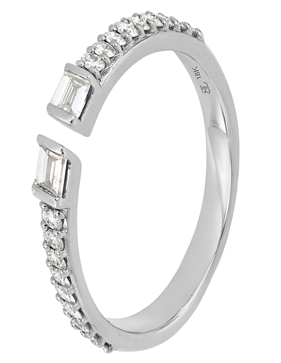Anillo 18 k de oro blanco diamante brillante 2