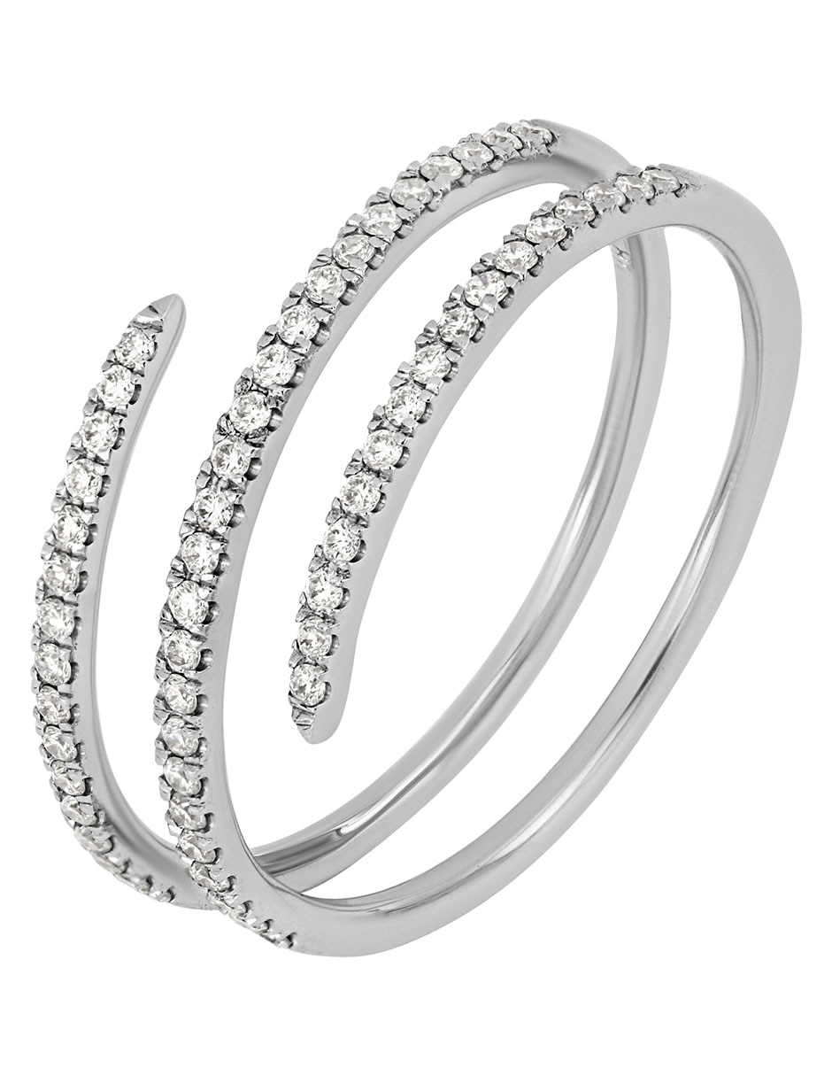 Anillo 18 k de oro blanco diamante brillante 2