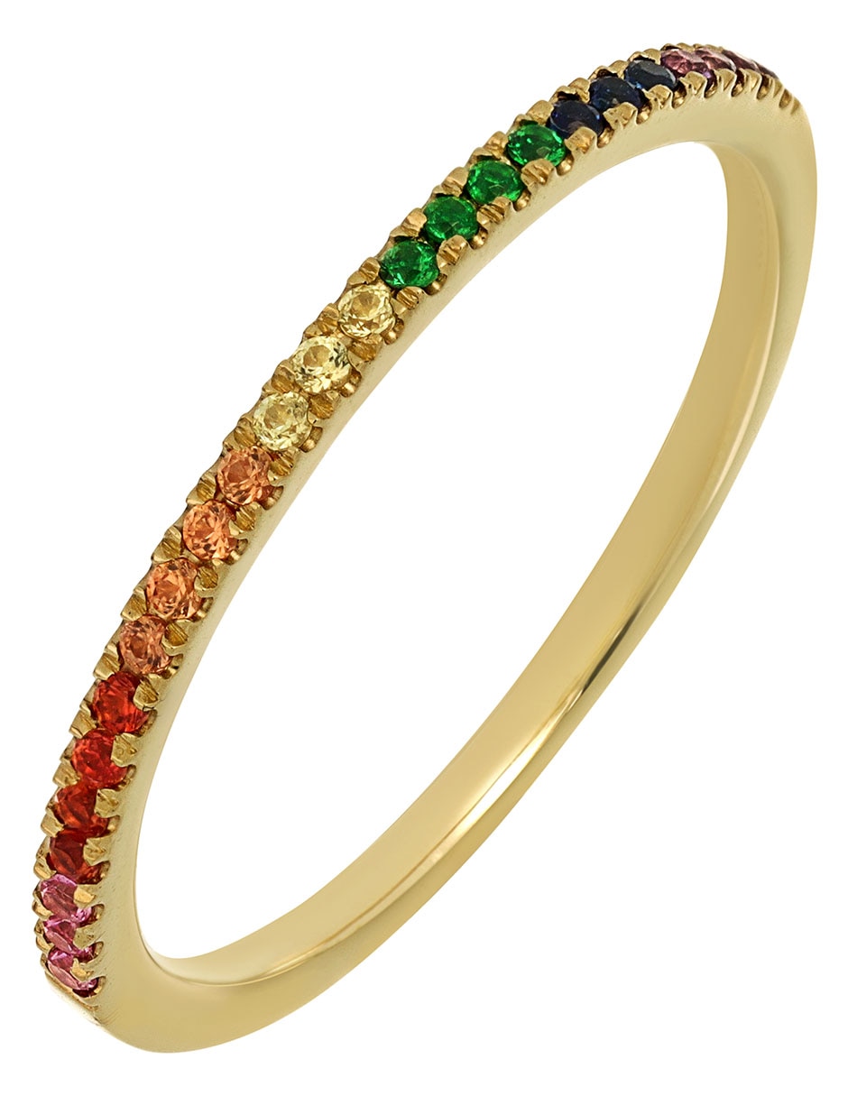 Anillo 18 k de oro zafiro brillante 2