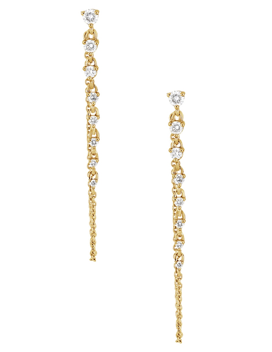 Aretes de oro con acabado brillante diamante