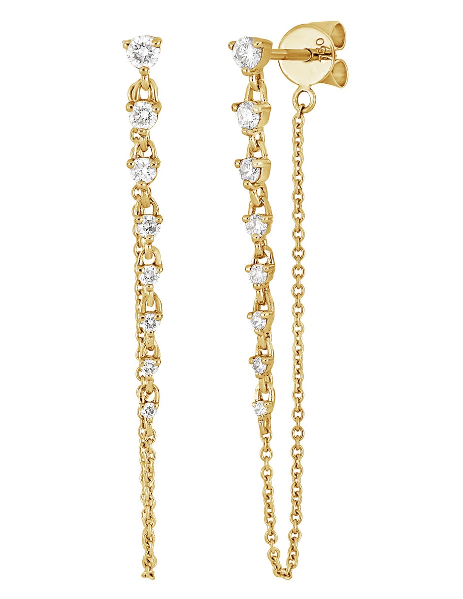 Aretes de oro con acabado brillante diamante 3