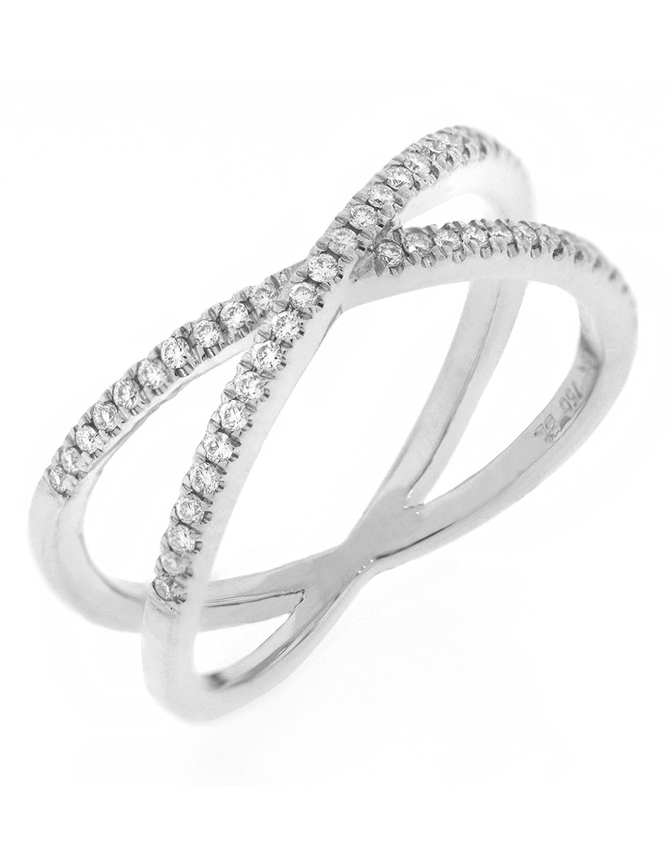 Anillo 18 k de oro blanco diamante brillante 2