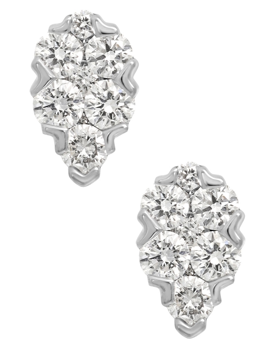 Broqueles de oro blanco con acabado pavé diamante