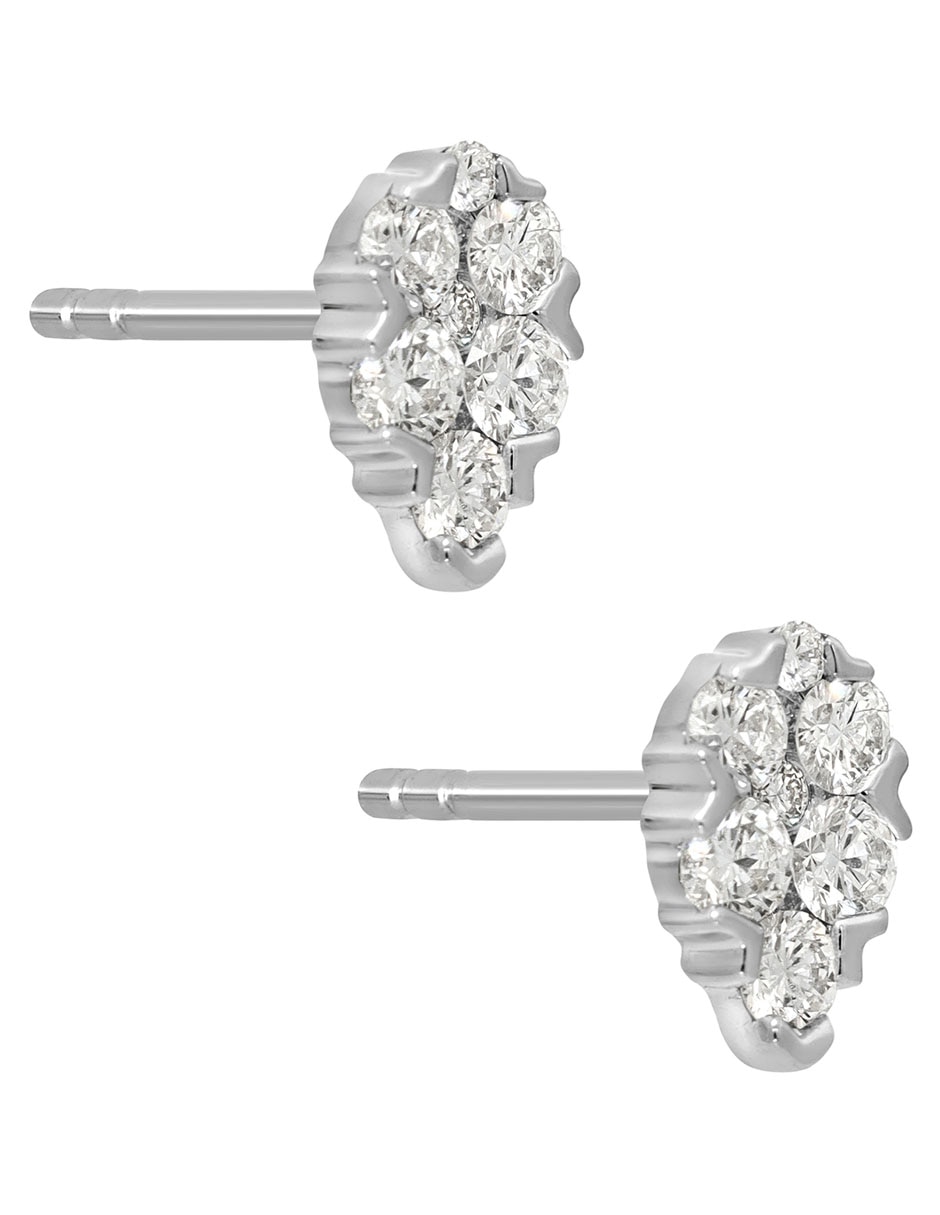 Broqueles de oro blanco con acabado pavé diamante 2