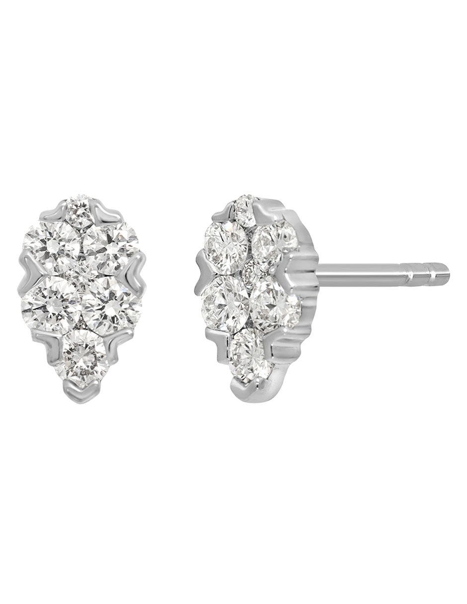 Broqueles de oro blanco con acabado pavé diamante 3