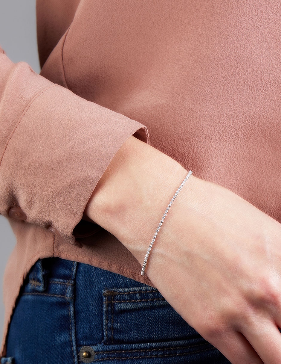 Pulsera de oro blanco 18 K con acabado brillante 5