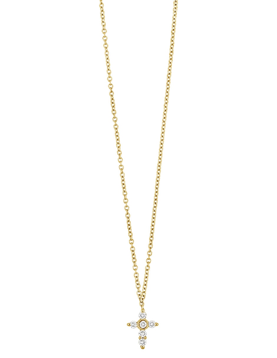 Collar de cruz de oro 18 K