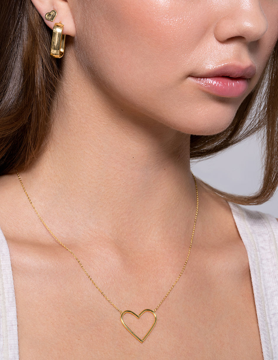Collar de corazón de oro 18 K 2