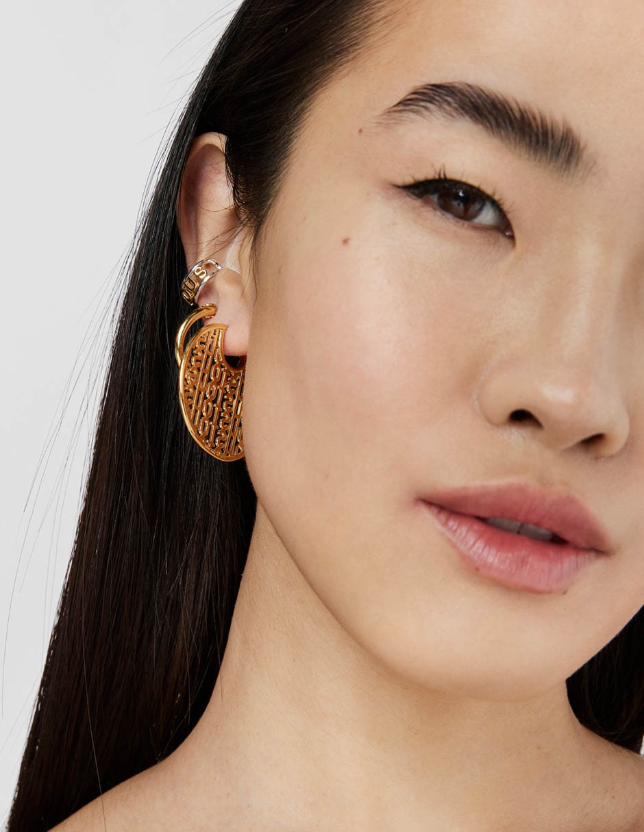 Aretes de aro redondos Logo 8
