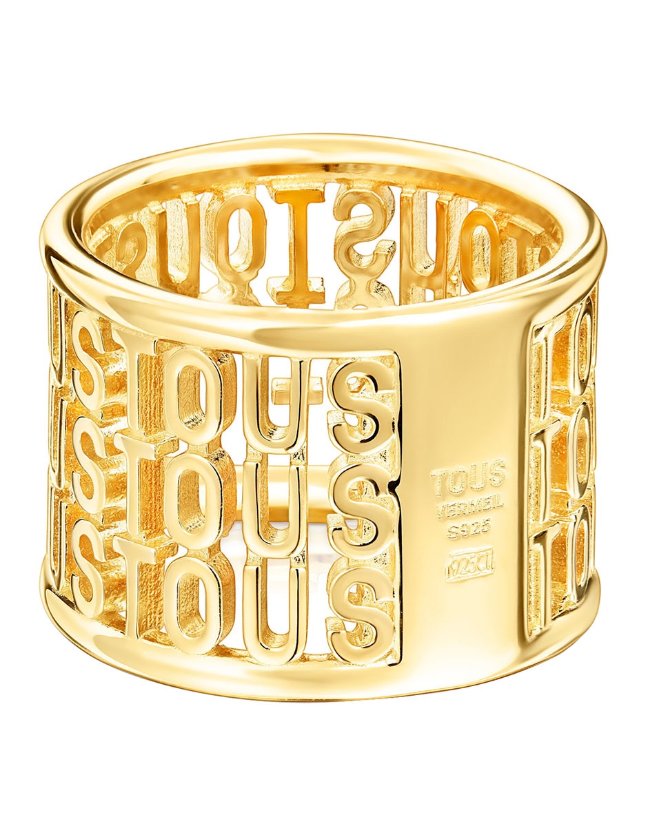 Anillo de logo P 925 de plata vermeil brillante 3