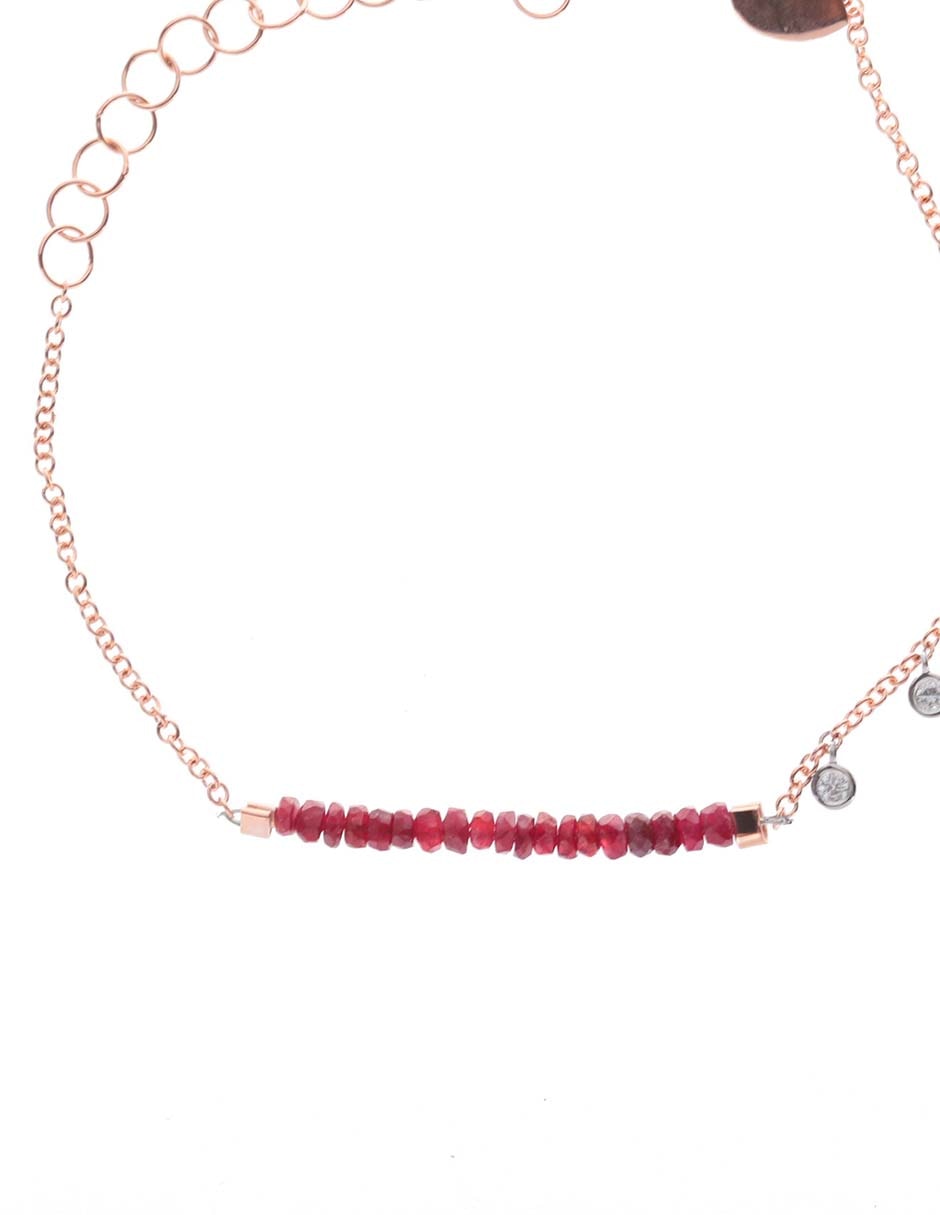 Pulsera de oro rosa 14 K con acabado brillante 2