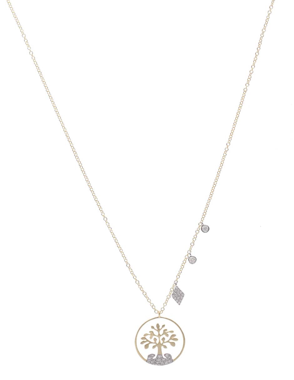 Collar de árbol de oro amarillo 14 K