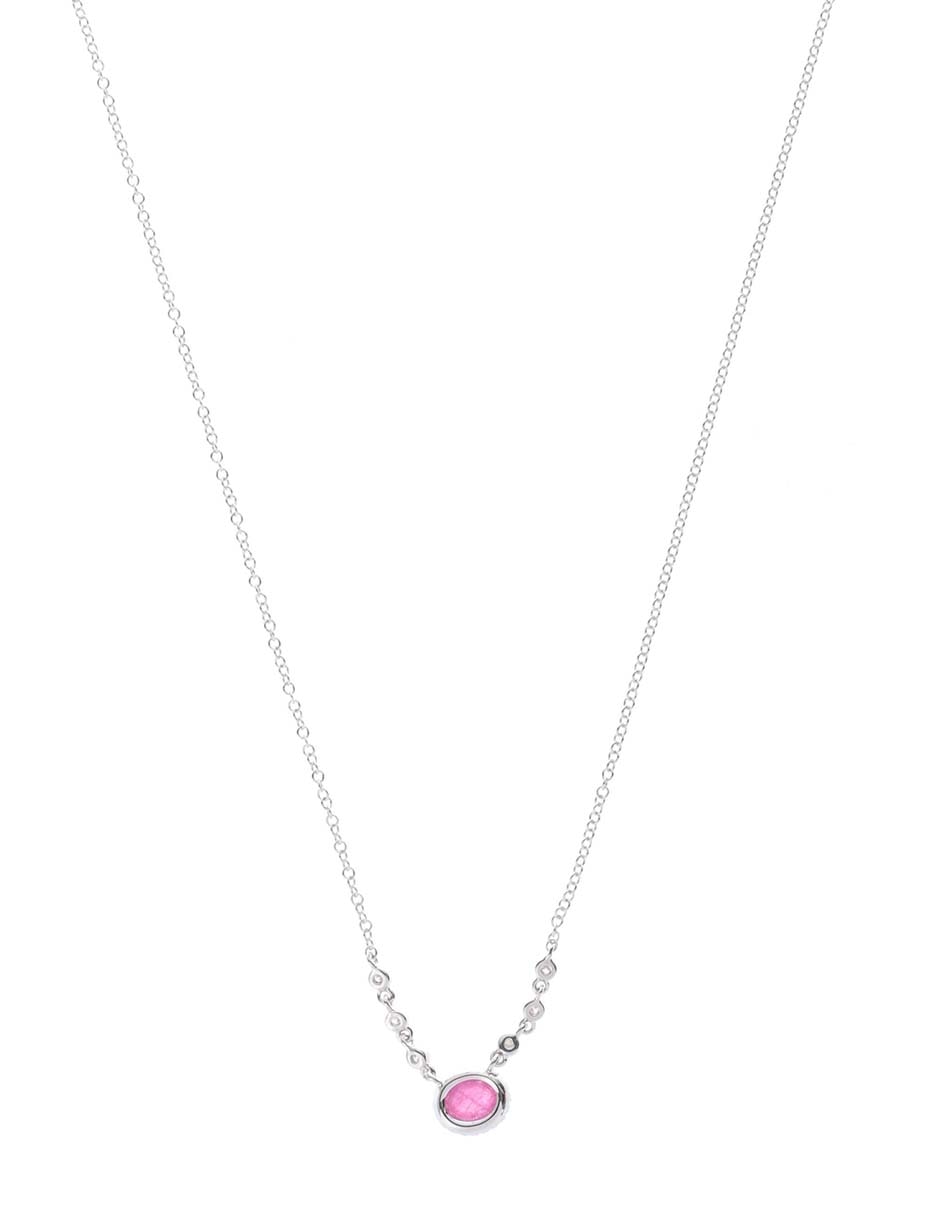 Collar ovalado de oro blanco 14 K