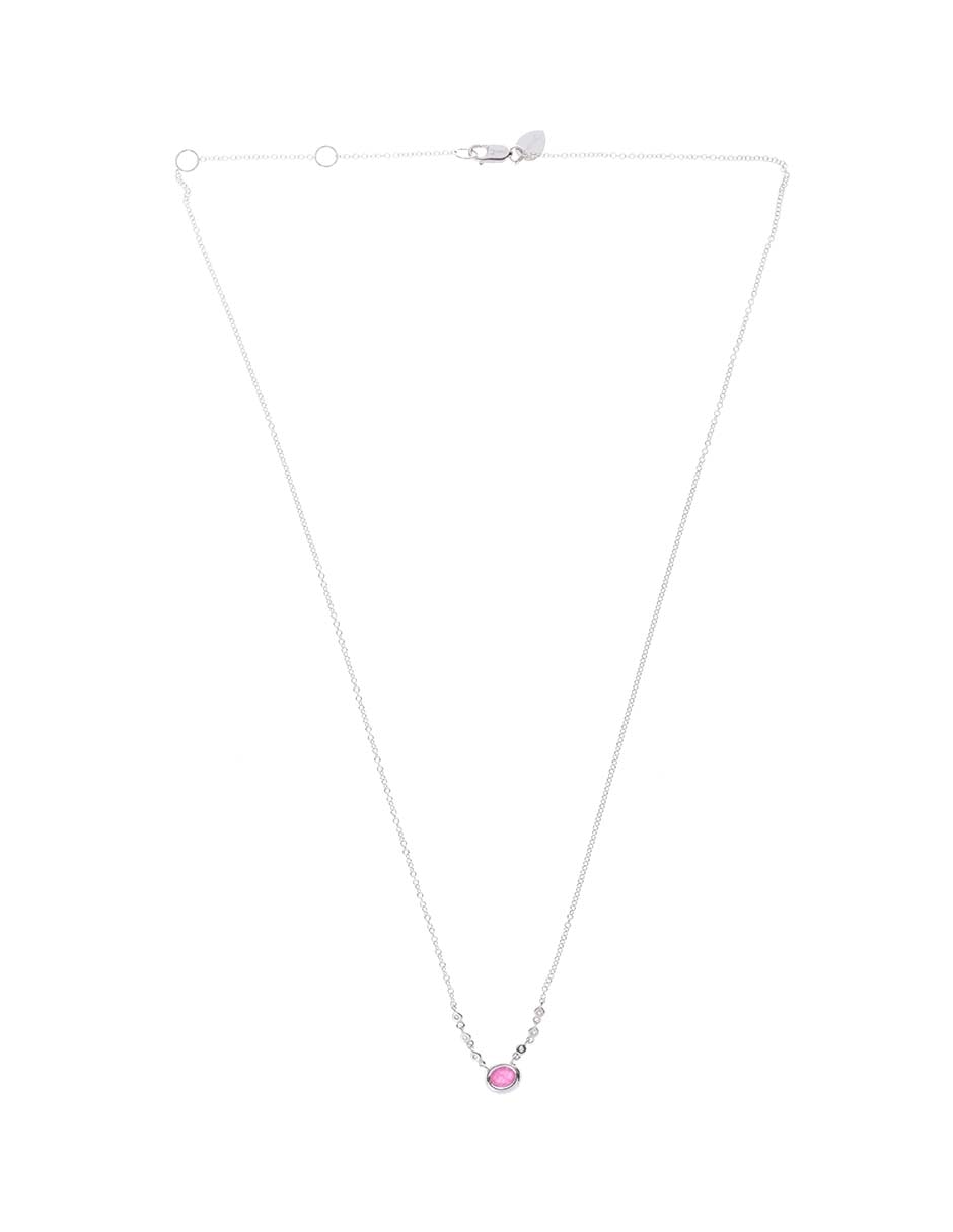 Collar ovalado de oro blanco 14 K 2