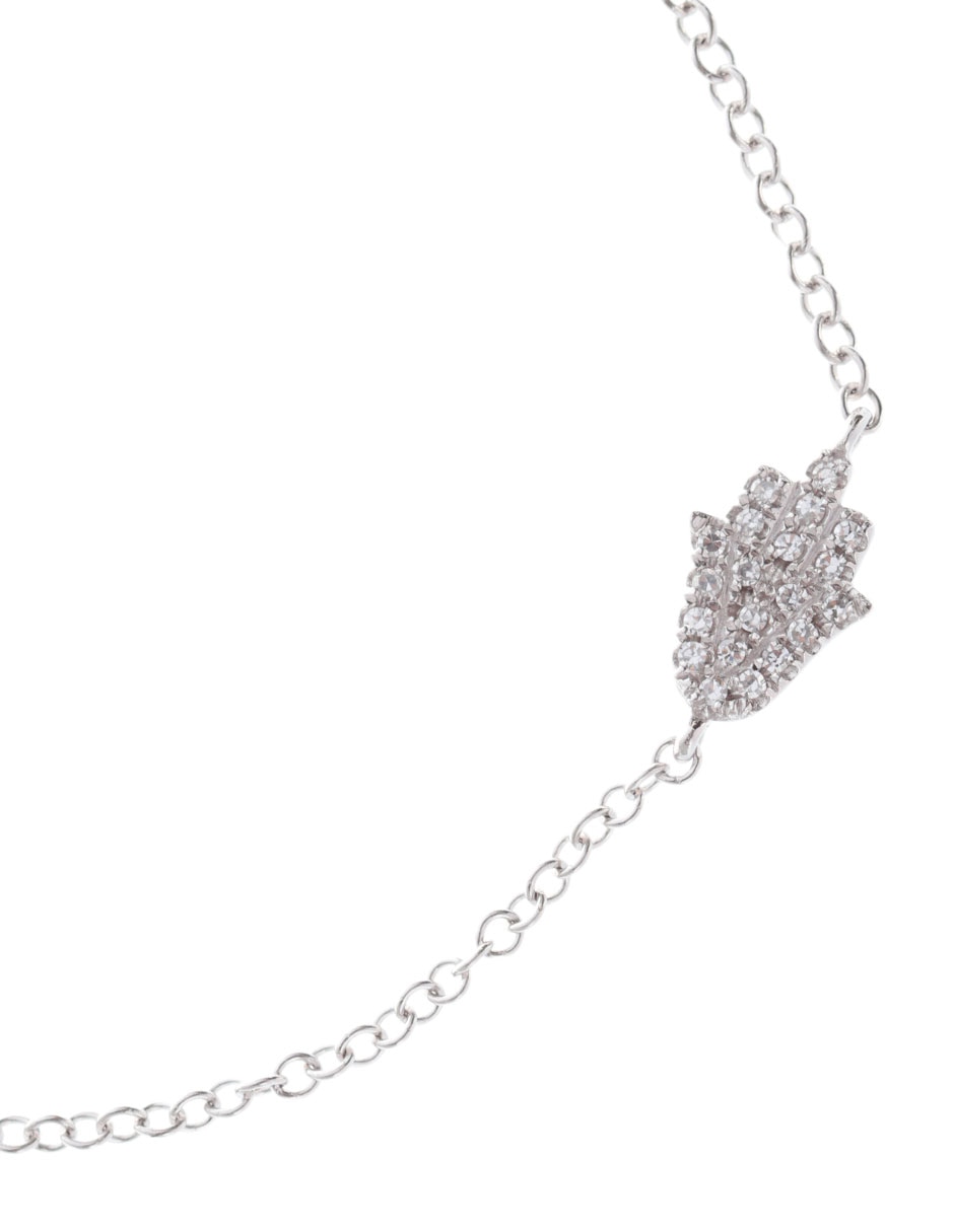 Pulsera de oro blanco con diamante 14 k 2