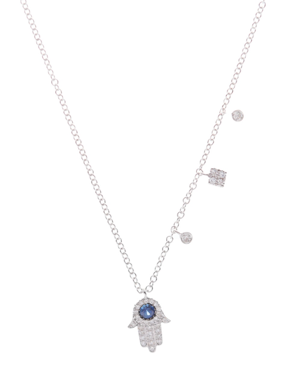 Colgante de mano de oro blanco 14 K