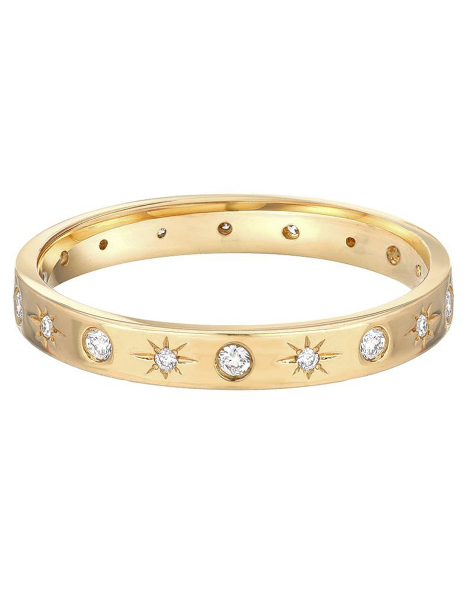Anillo 14 k de oro diamante brillante Anillo 14 k de oro diamante brillante