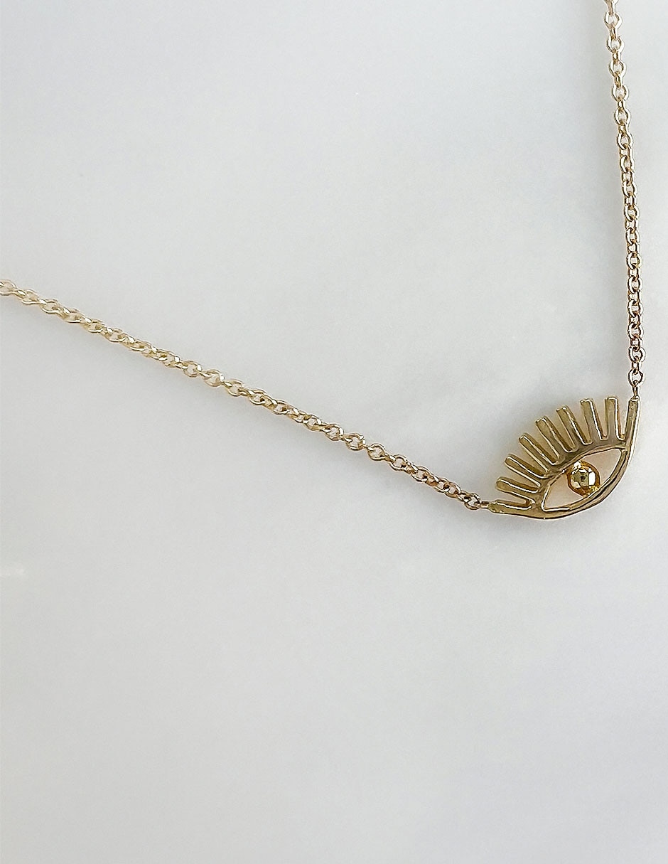 Collar de ojo de oro amarillo 14 K 2