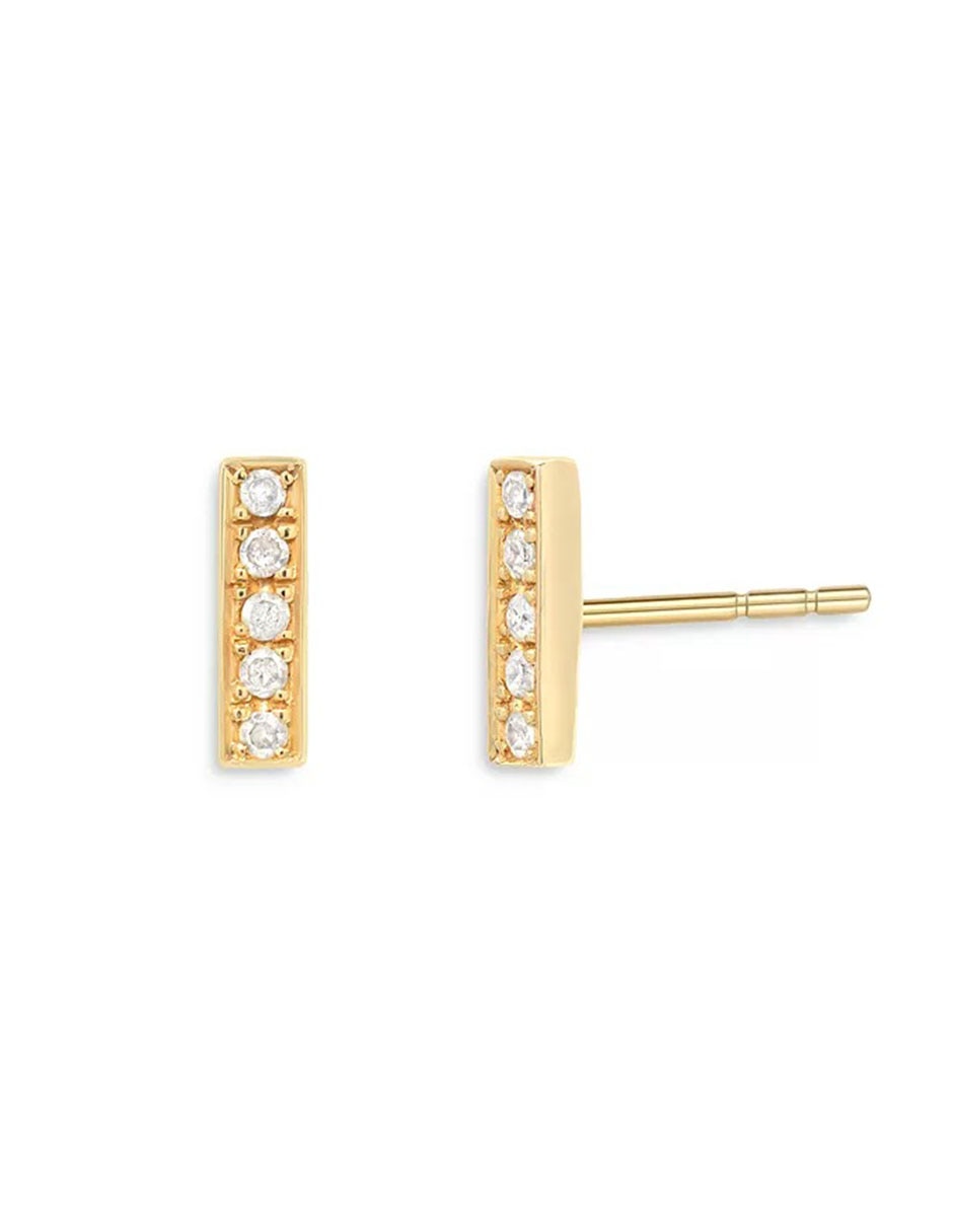 Broqueles rectangulares de oro con acabado brillante diamante Broqueles rectangulares de oro con acabado brillante diamante