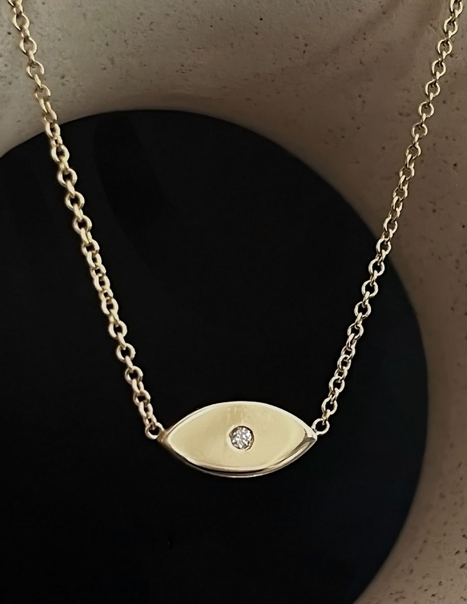 Collar de ojo de oro 14 K 2