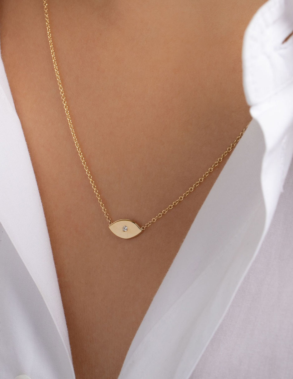 Collar de ojo de oro 14 K 4