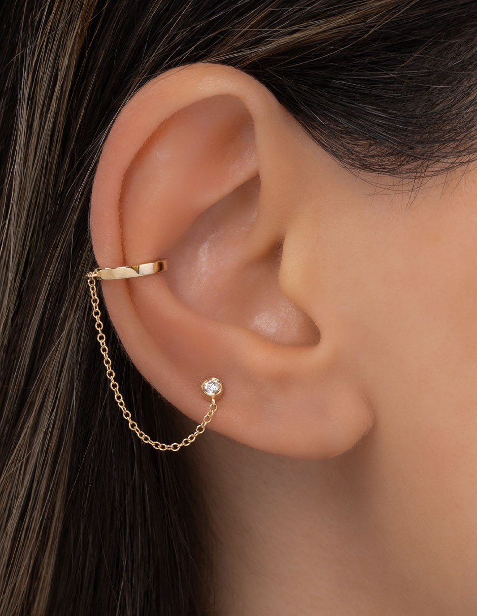 Aretes de oro con acabado pavé diamante 2