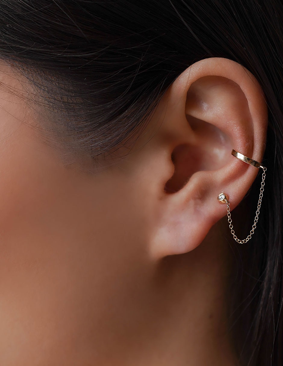 Aretes de oro con acabado pavé diamante 4