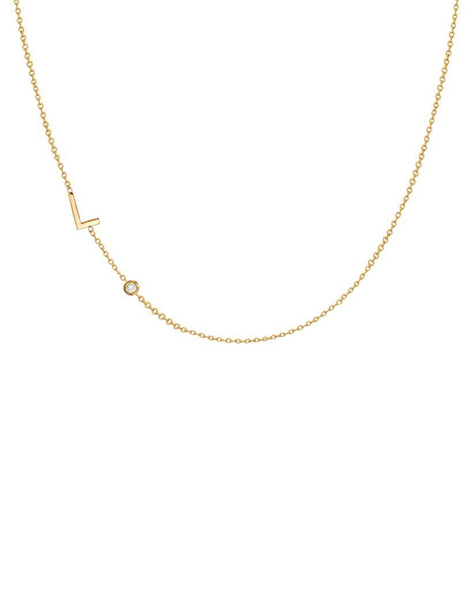 Collar de letra l de oro 14 K 1
