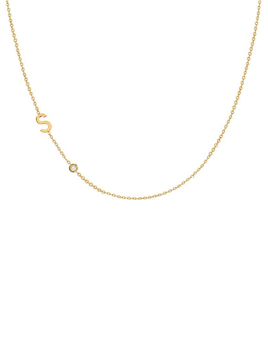 Collar de letra s de oro 14 K Collar de letra s de oro 14 K