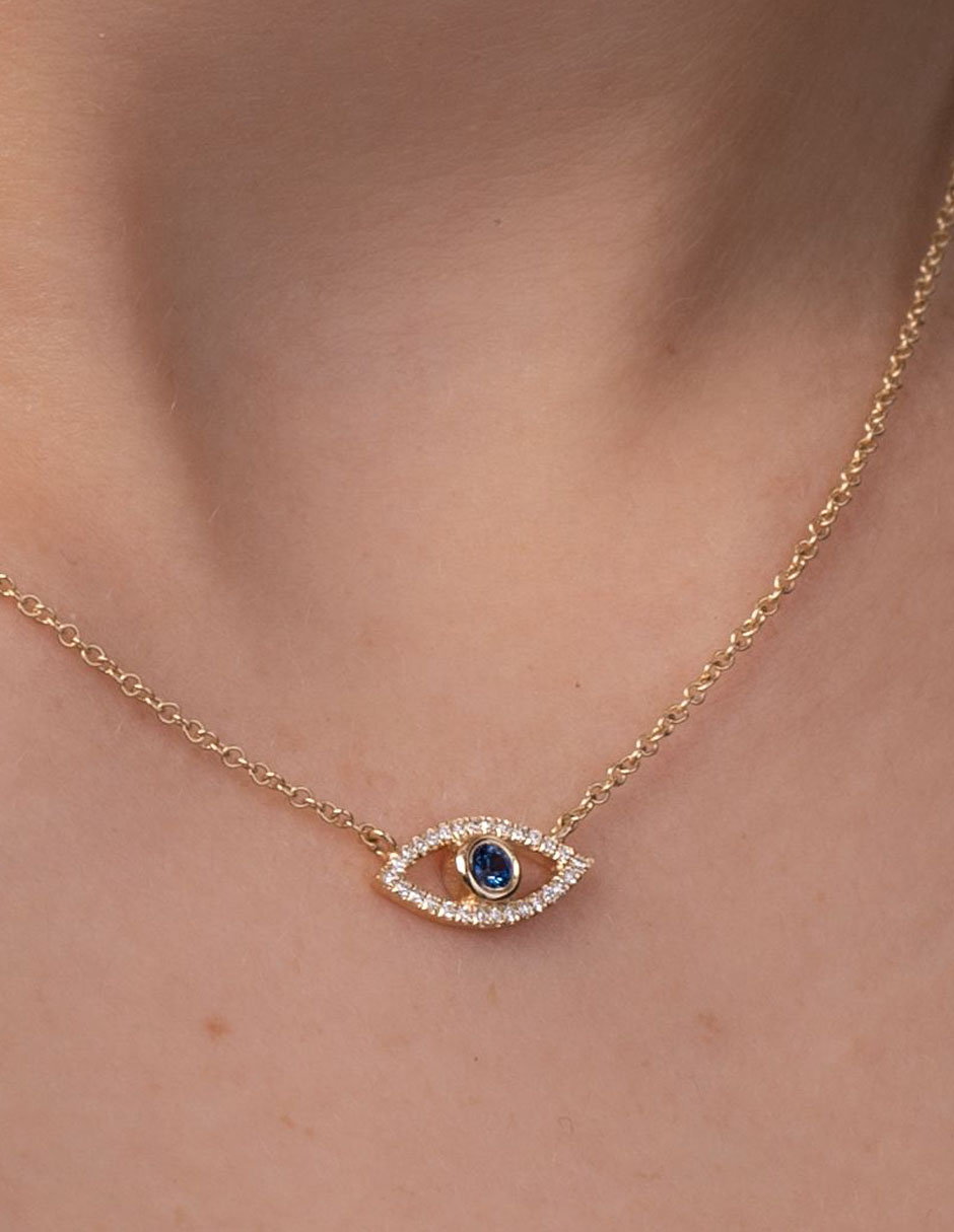 Collar de ojo de oro 14 K 3