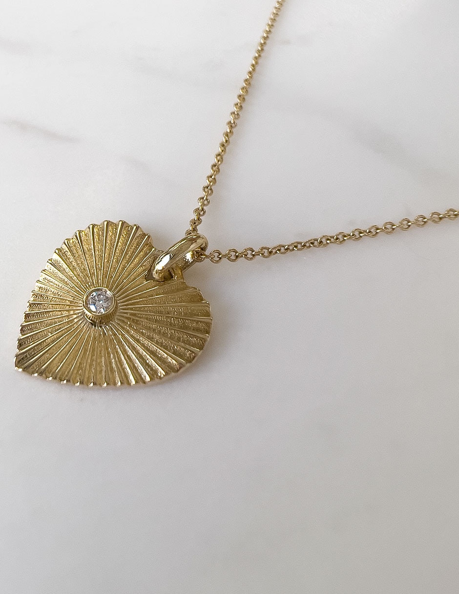 Collar de corazón de oro 14 K 2